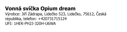 Svíčka Malá krychlička (5 cm) – Černá / Opium Dream / Květinka